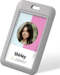 Uniclife 1 Pack Sliding ID Badge Holder Vertical Hard Plastic Case by UnicLife