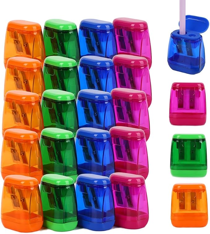 Colored Manual Pencil Sharpeners in Bulk, BOPART 24pcs Small Handheld Pencil by BOPART-ENJOYYOURLIFEALWAYSBYYOURSIDE
