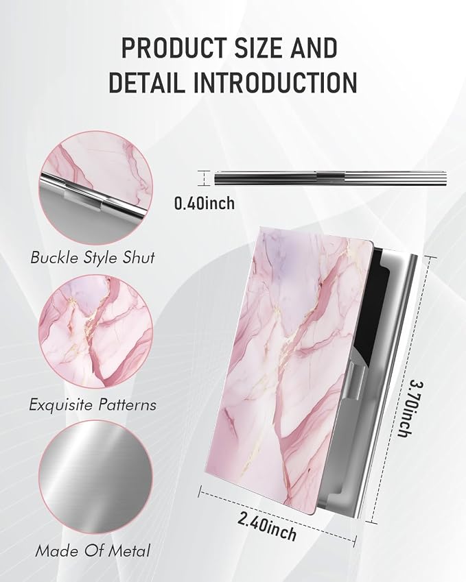 Business Card Metal Slim Organizer, Professional Stainless Steel Square Pocket - Image 3