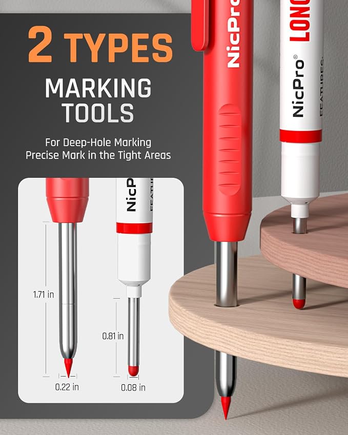 Nicpro 2 Pack CP1000 Carpenter Pencil - Image 2
