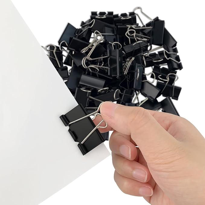 Ykimok 80Pcs Medium Binder Clips, 1.25 inch, Paper Clamps Medium Size by Ykimokdailynecessities