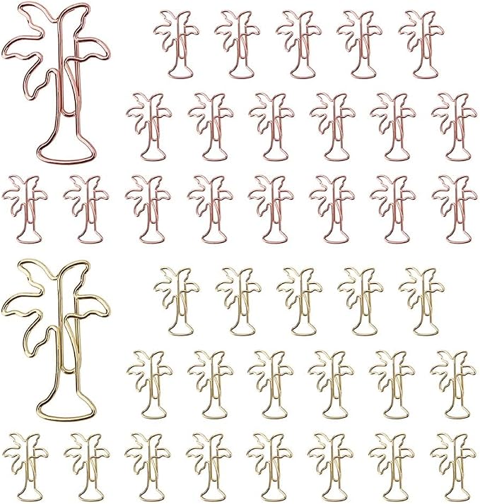 OWLFAVO 40pcs Palm Tree Shape Paper Clips by OWLFAVO