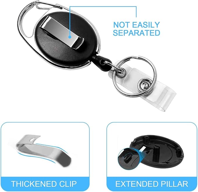 Teskyer Badge Reel, 2 Pack Retractable Badge Holders - Image 7