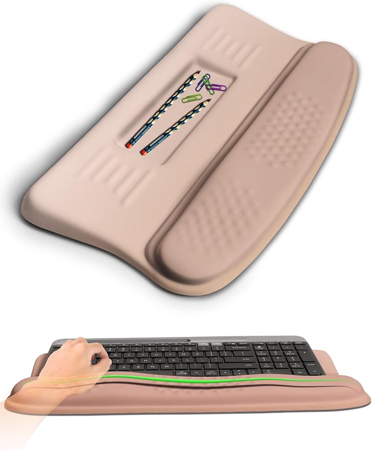 Ergonomic Wave Wrist Rest with Keyboard Stand, Cushioned Palm Rest, Comfortable by KUOSGM