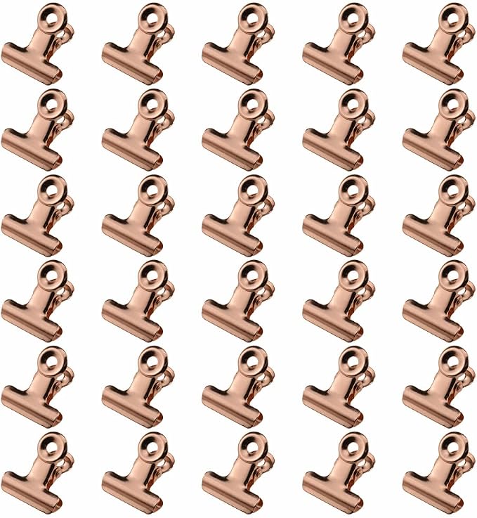 HAHIYO 0.87inch Rose Gold Bulldog Clips Metal File Hinge Binder Clips Clamps by HAHIYO