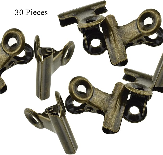HAHIYO 0.87inch Brown Bulldog Clips Metal File Hinge Binder Clips Clamps Save - Image 6