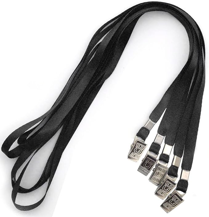 Ollain Lanyards for Id Badges Nylon Neck Flat Cruise Lanyard Bulldog Clips - Image 7