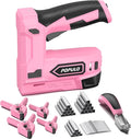 POPULO Pink Electric Staple Gun, 4V Cordless Battery Powered Staple Gun by populo