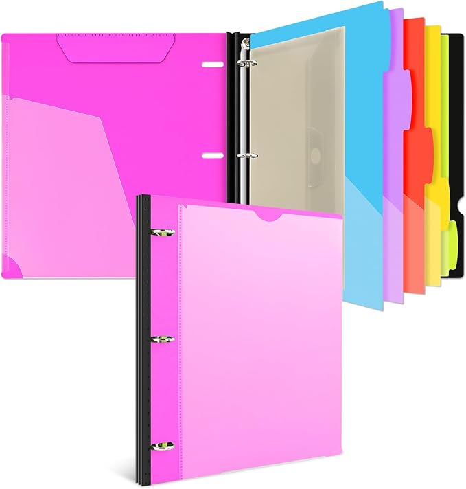 INFUN 1 Inch 3-Ring Telescoping Project Organizer Binder, 13 Pocket, by INFUN