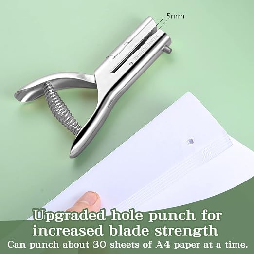 Heavy Duty Hole Punch 1/4 Inch, Single Hole Punch Heavy Duty 2 Inch Reach Deep - Image 4