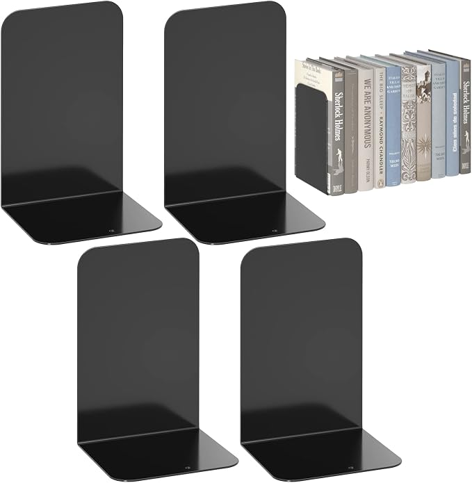 VFINE Metal Bookends 2 Pairs, Bookends by VFINE