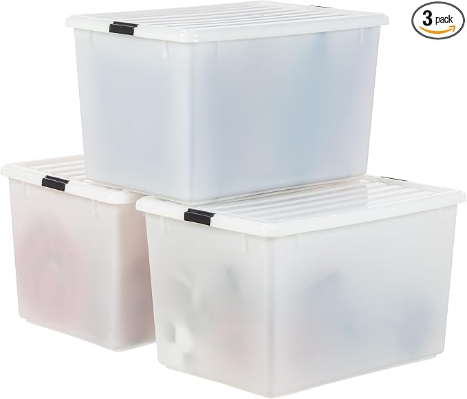 IRIS USA 144 Qt Stackable Plastic Storage Bins by IRISUSA