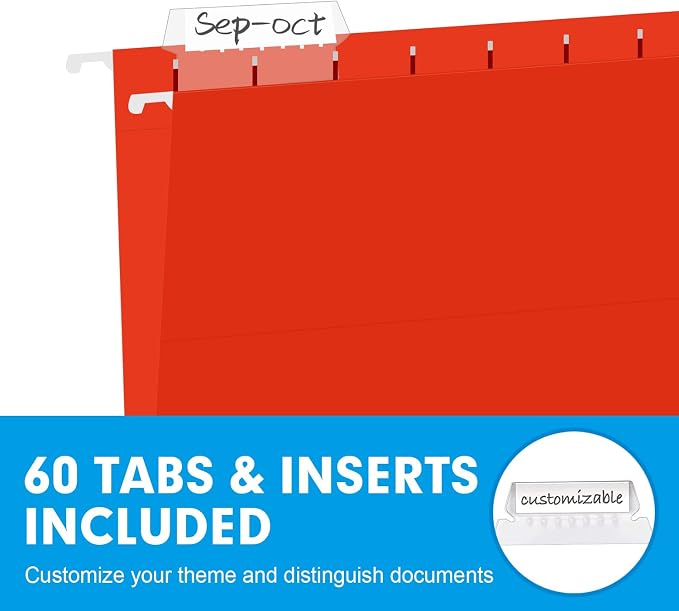 Hanging File Folders, RAZCC 60 Pack Reinforced Hanging Folders Letter Size - Image 6