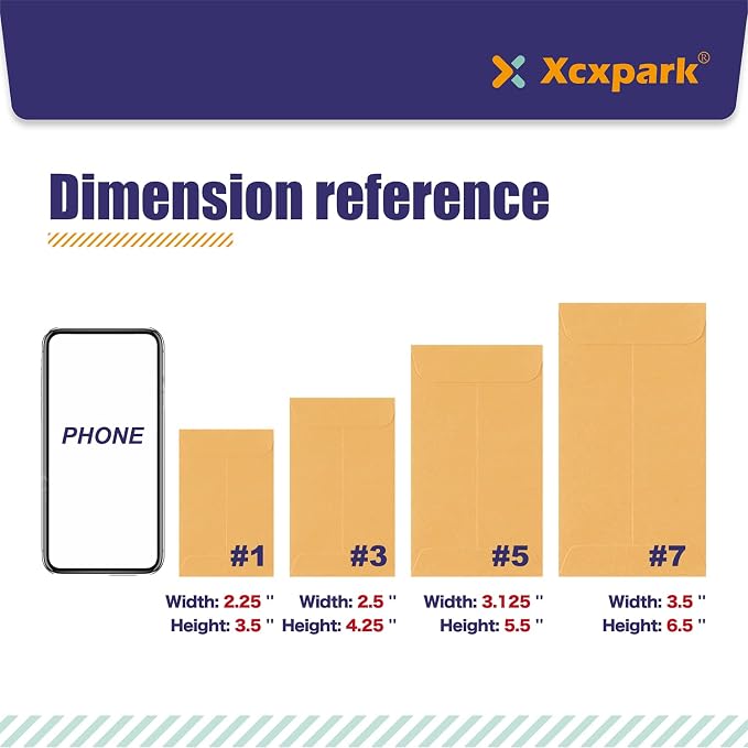 Xxcxpark 500 PCS #7 Coin Envelopes, 3.5 x 6.5 inches Brown Kraft Envelopes - Image 4