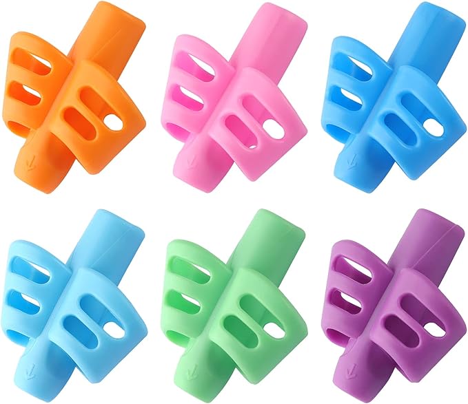 6 Pack Pencil Grips for Kids Handwriting Pencil Grippers, Pencil Writing Aid by Bribobo