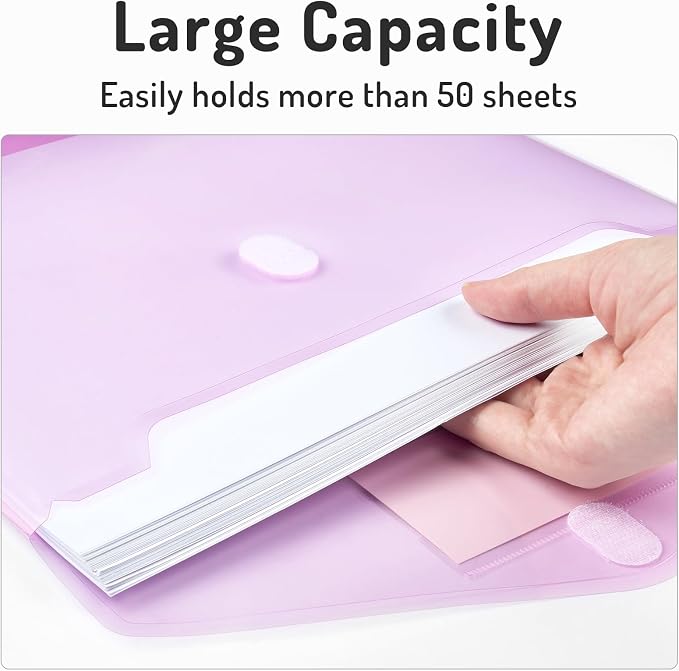 Forvencer Binder Pocket, 5 Pack Super Heavyweight Plastic Folders - Image 5