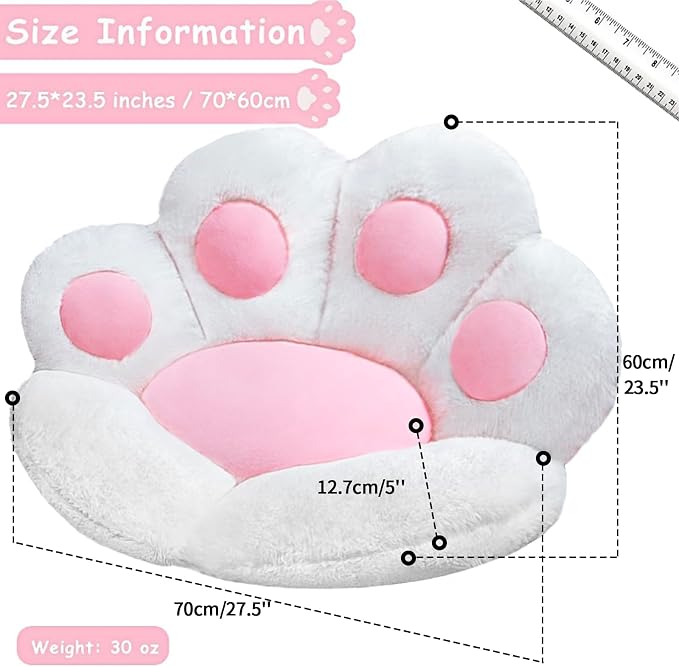 DOBUONO Cat Paw Cushion Cute Chair Cushion Kawaii Plush Seat Cushions 28"x - Image 5