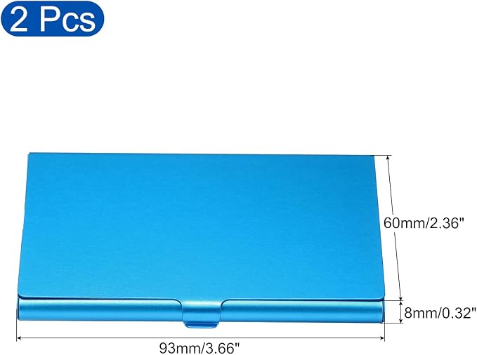 PATIKIL Business Card Holder, 2 Pieces Aluminum Alloy Flip Cover Slim Name - Image 2