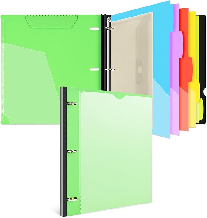INFUN 1 Inch 3-Ring Telescoping Project Organizer Binder, 13 Pocket, by INFUN