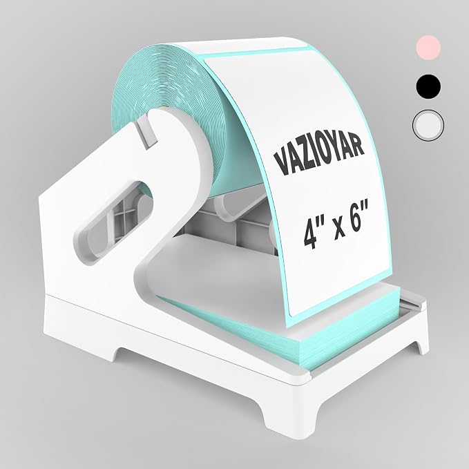 Thermal Label Holder for Rolls and Fan-Fold Labels, Sticker Roll Holder Work by Vazioyar