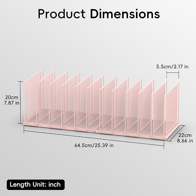 File Organizer for Desk, 11-Section Vertical File Sorter, Paper Holder - Image 3