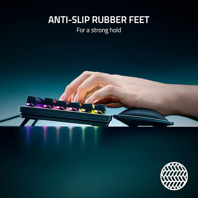 Razer Ergonomic Wrist Rest for Tenkeyless Keyboards: Plush Leatherette Memory - Image 4
