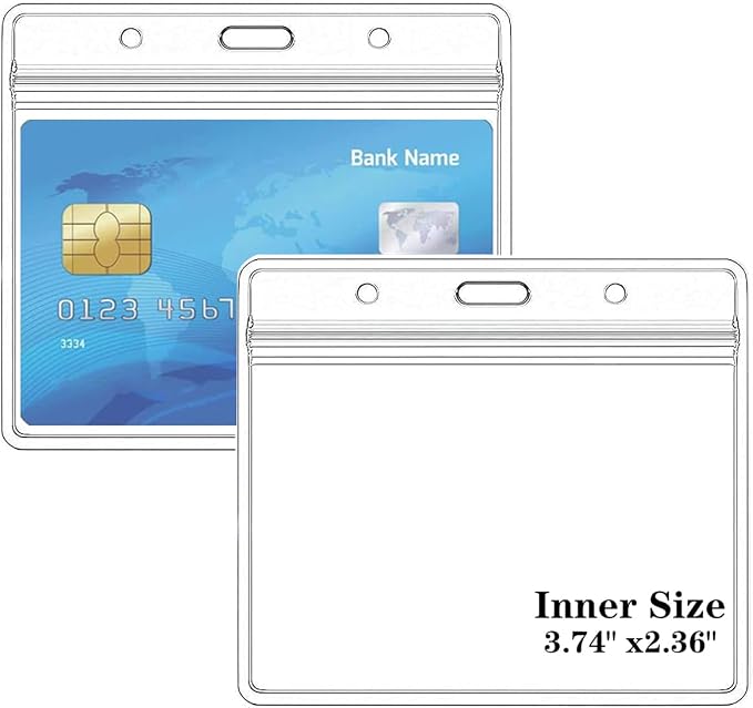 25 Packs Extra Thick Horizontal ID Card Name Tag Badge Holder by Leader+Jin