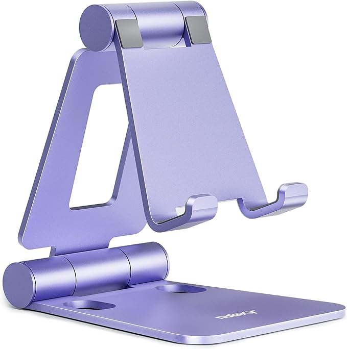 Nulaxy Dual Folding Cell Phone Stand, Fully Adjustable Foldable Desktop Phone by Nulaxy