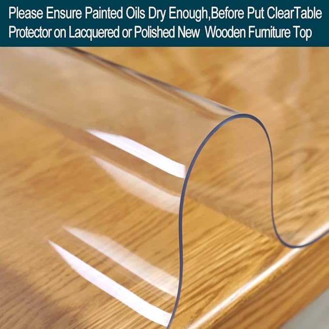 Wadrac 18x54 in Clear Plastic Dining Tablecloth Protector Crystal PVC Table - Image 3