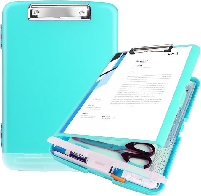 Plastic Clipboard with Storage, Clip Boards 8.5x11 with Pen Holder, A4 Nursing by TFDLCGzm