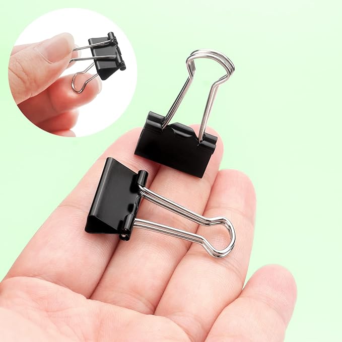 ZZTX Black Binder Clips Paper Clamps Clips Small Size, 0.75 Inches, 36 Pack - Image 4