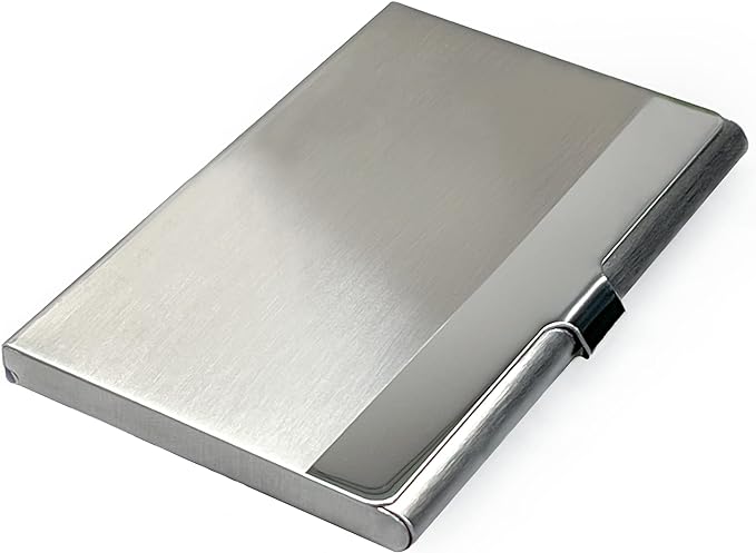 Business Card Holder, for Men and Women, Slim Minimalist Design Case, Stainless by SunplusTrade