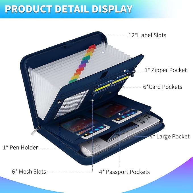 Fireproof & Waterproof Accordion File Organizer – Fireproof File Folder - Image 2