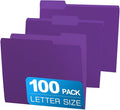 100 Packs Colored File Folders, 1/3 Cut Tabs File Folder, Two-Tone File Folder by Unknown