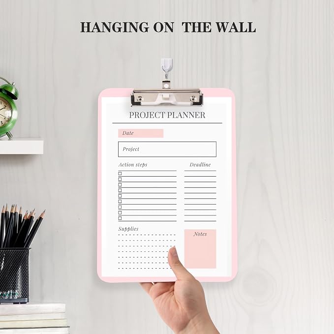 2 Pack Pink A4 Clipboard with Pen Holder, Standard Letter Size, Heavy Duty Clip - Image 6