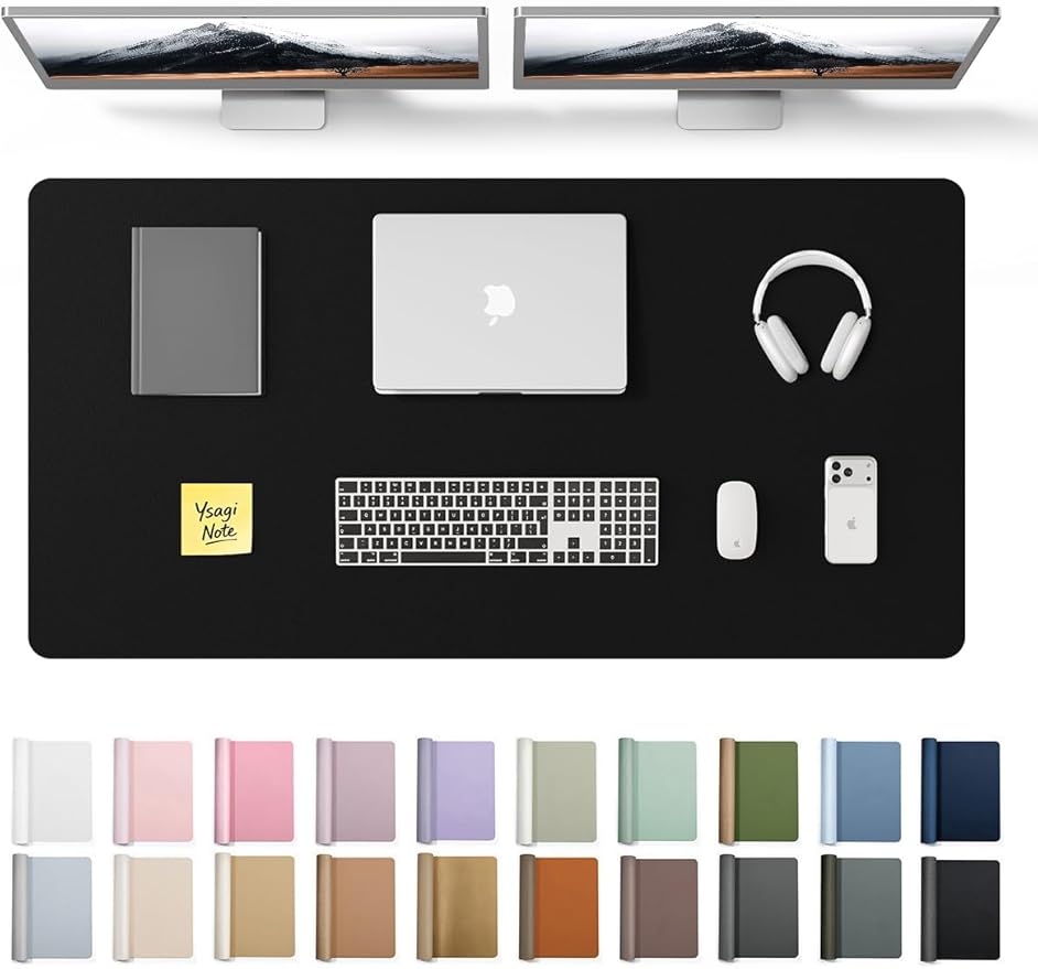 YSAGi Leather Desk Protector, Office Mat, Large Mouse Mat, Non-Slip PU Leather by YSAGi