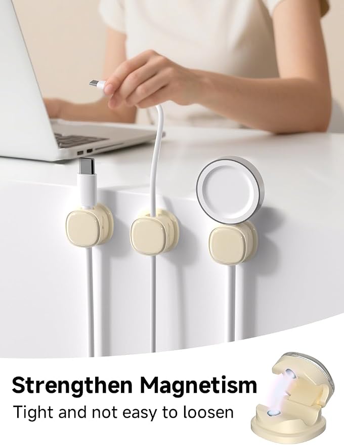 Magnetic Cable Clips, Adjustable Cord Holder Management, Adhesive Wire Keeper - Image 2