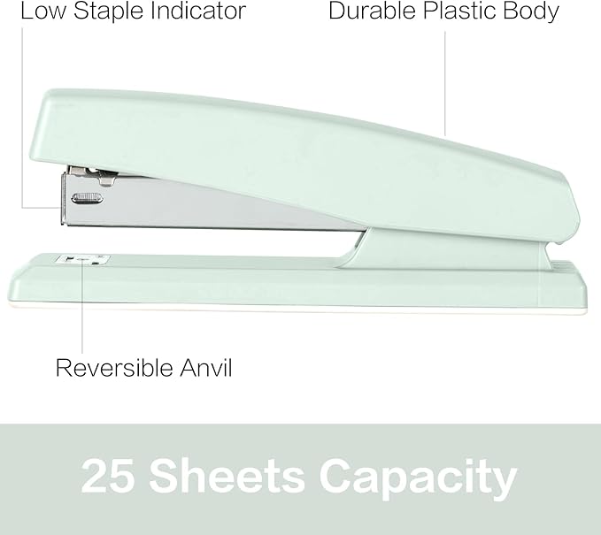 Deli Stapler, Desktop Stapler, Office Staplers, 25 Sheet Capacity, Includes - Image 2