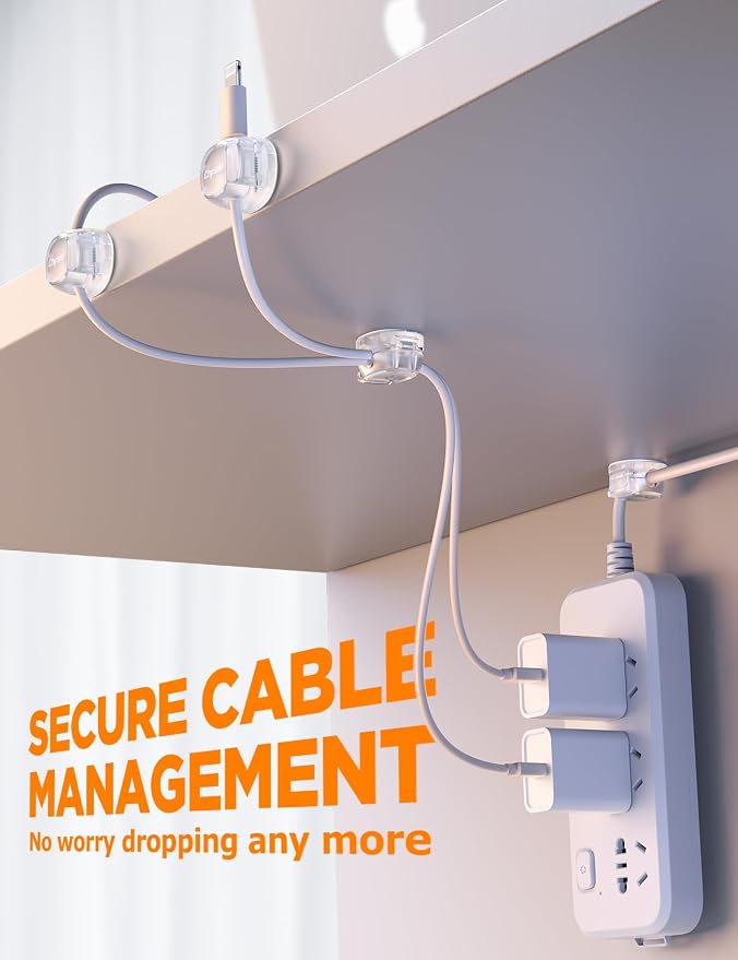 Chfeila 6 Pack Cable Clips, Dorm Room Essentials - Image 4