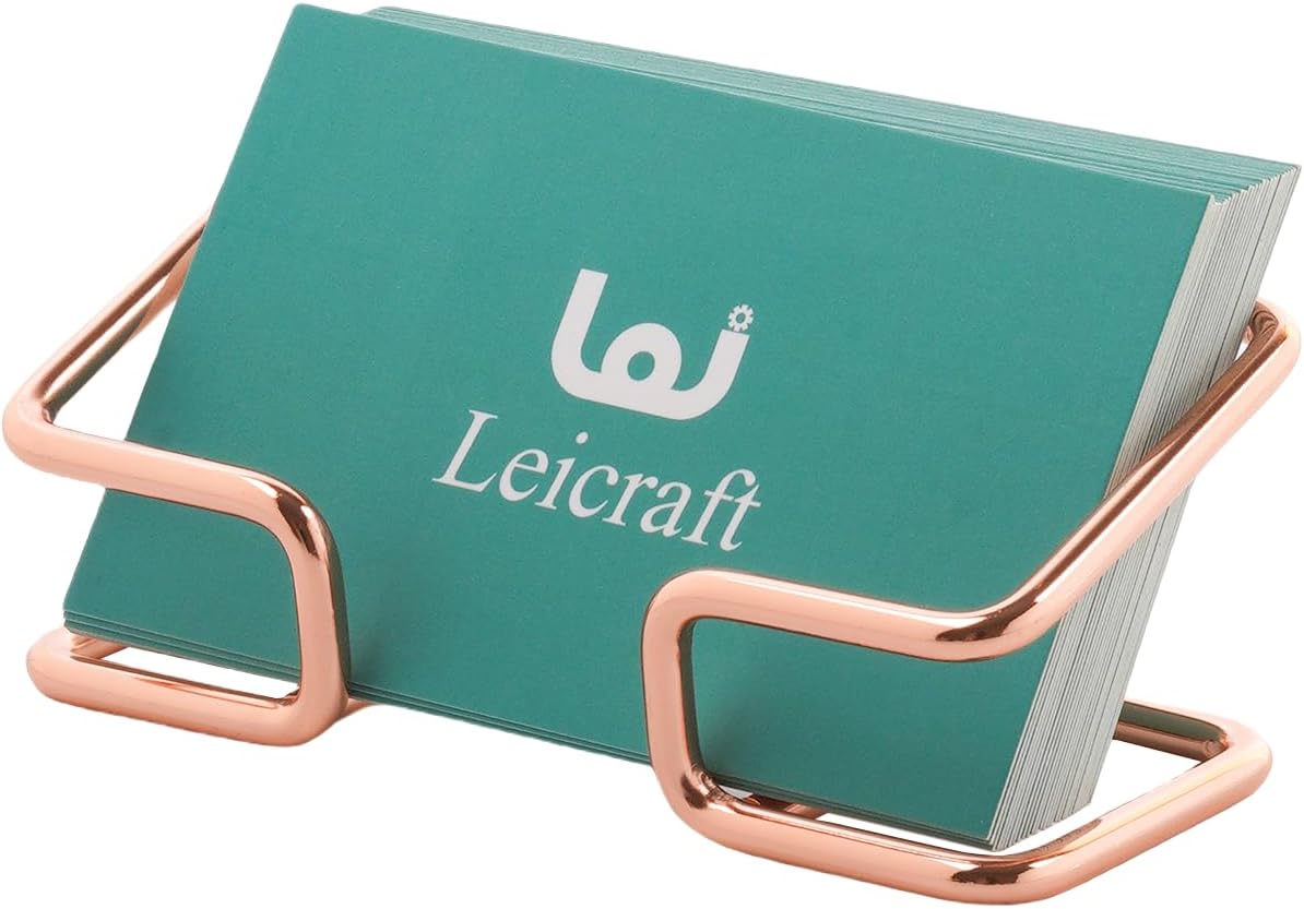 Business Card Holder for Desk, Cute Metal Card Organizers and Office Desk by Leicraft