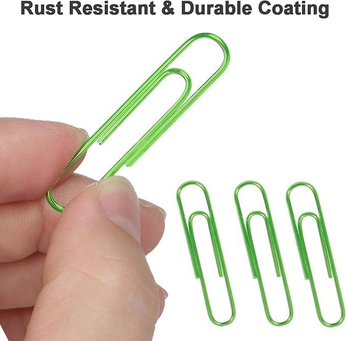 Vinaco Green Jumbo Paper Clips, 100 Pack, 2 Inch, Durable & Rust Resistant - Image 3