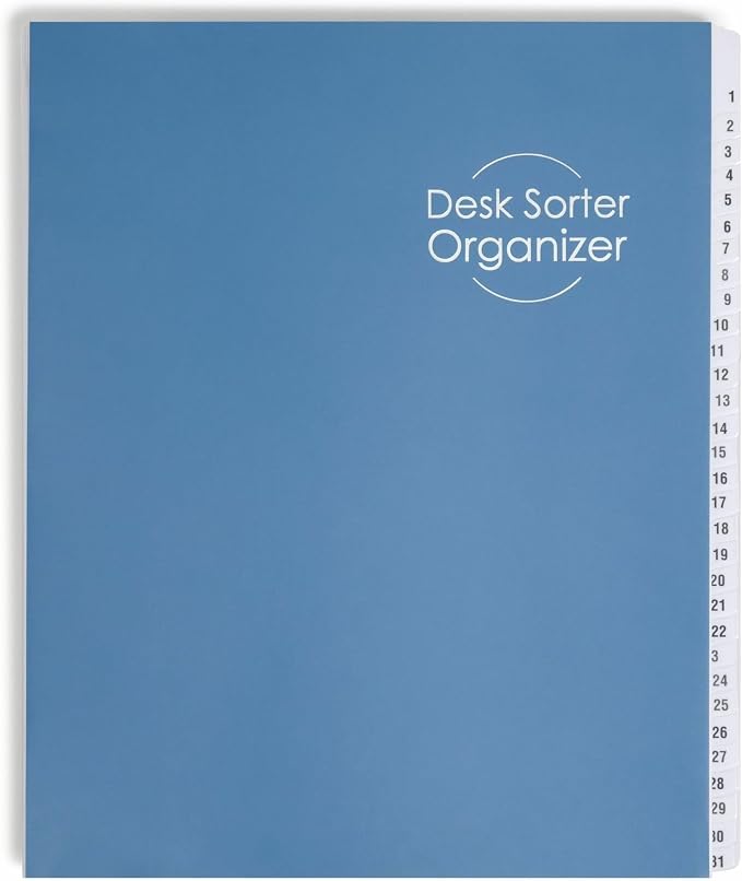 Smead Desk File/Sorter, Daily and Monthly, 43 Dividers, Letter Size, Dark Blue by SMEAD