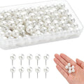 100 Pcs Pearl White Decorative Push Pins by Unknown