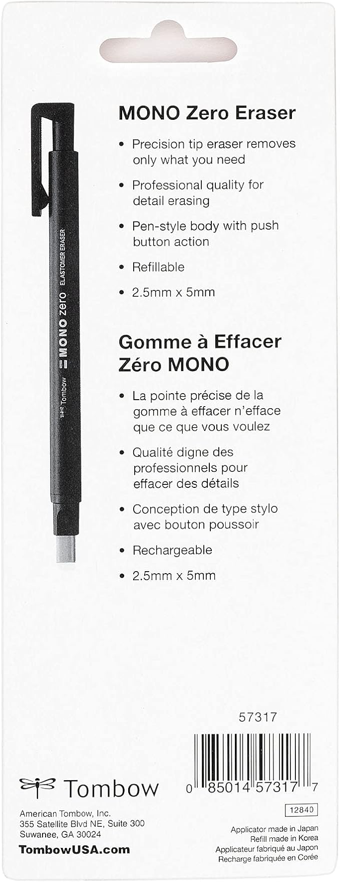 Tombow Mono Zero Eraser and Refill Value Pack, Round 2.3mm. Precision Tip - Image 6