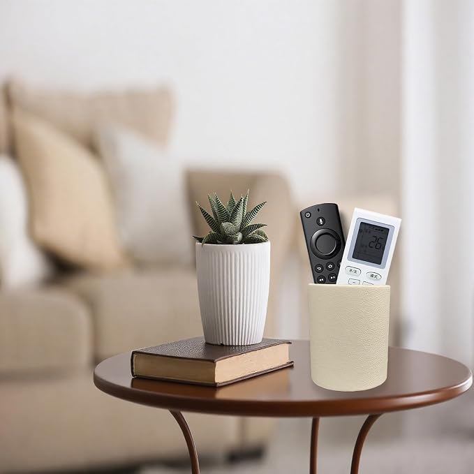 Leather Pen Holder, Desktop Elegant Pen Holder - Image 4