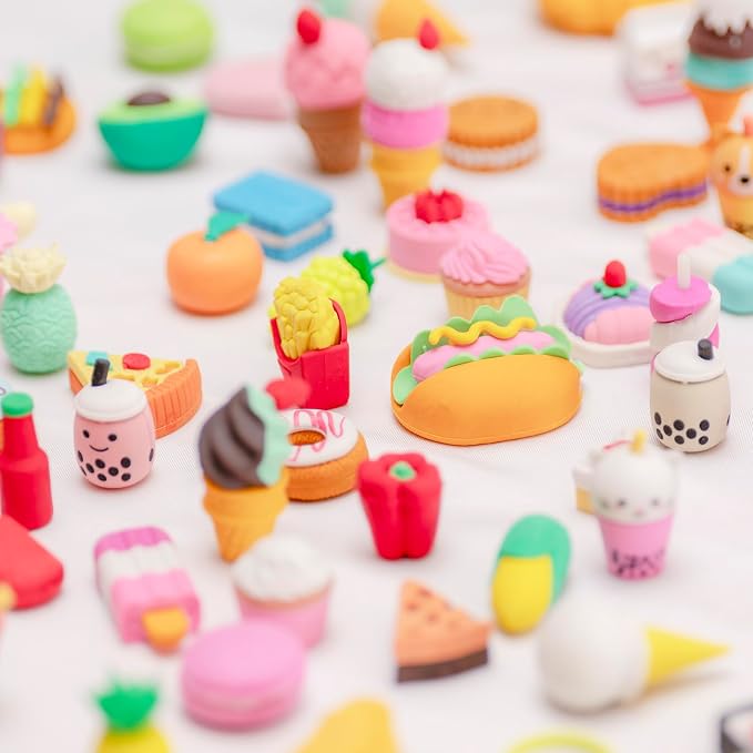 72Pcs 3D Food Erasers for Kids, All are Food Styles, Random Desktop Pets Toys - Image 4