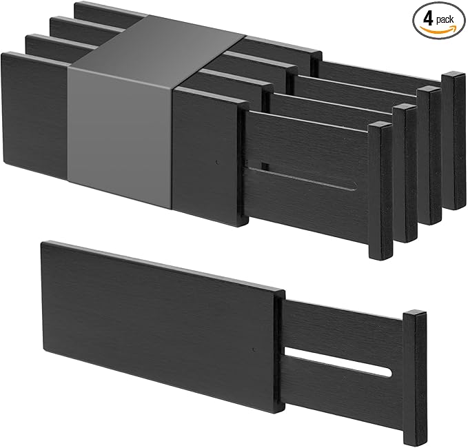 Utoplike Bamboo Dresser Drawer Dividers, Spring Loaded, Works in Kitchen by Utoplike
