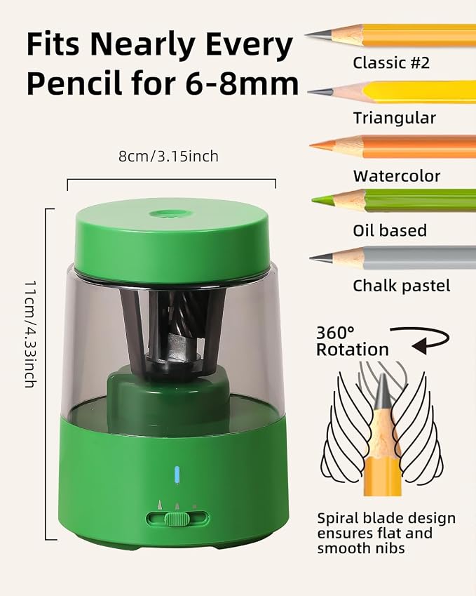 ZMOL Electric Rechargeable Pencil Sharpener, Automatic Pencil Sharpeners - Image 2