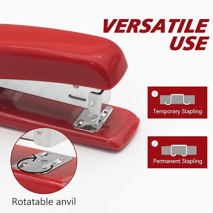 Red Office Stapler, 25 Sheet Capacity - Image 3