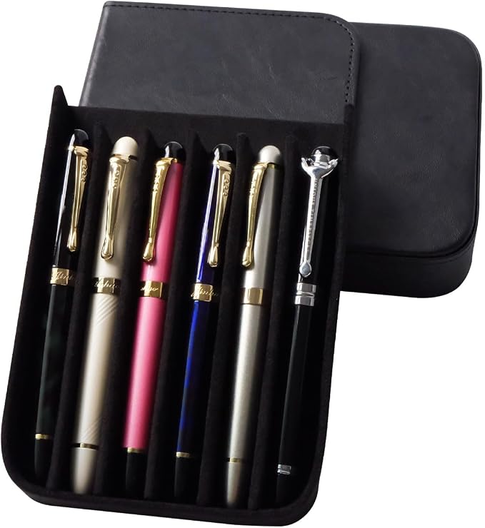 PU Leather 6 Fountain Pen/Pencil Tray Case, Magnetic Closure - Image 7